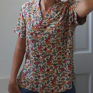 Vintage Floral Button-down